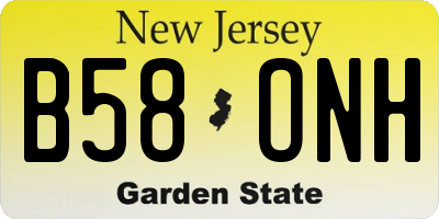 NJ license plate B58ONH