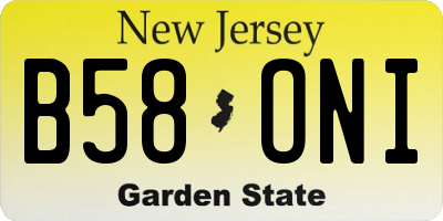 NJ license plate B58ONI