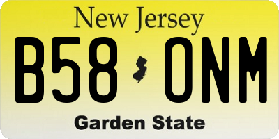 NJ license plate B58ONM