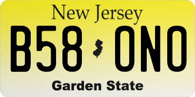 NJ license plate B58ONO