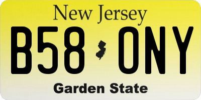 NJ license plate B58ONY