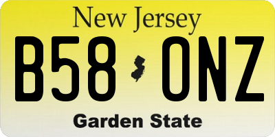 NJ license plate B58ONZ