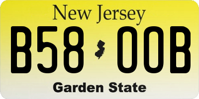 NJ license plate B58OOB