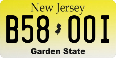 NJ license plate B58OOI