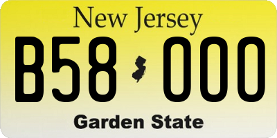 NJ license plate B58OOO
