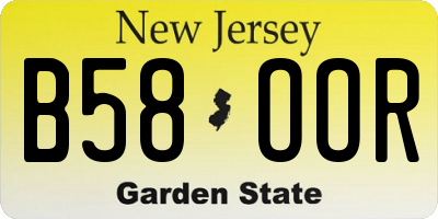 NJ license plate B58OOR