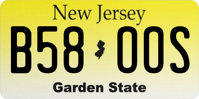 NJ license plate B58OOS