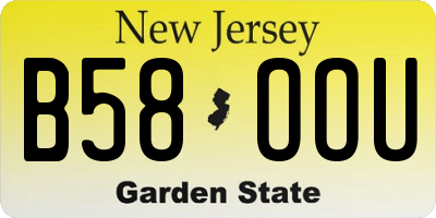 NJ license plate B58OOU