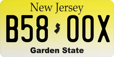 NJ license plate B58OOX