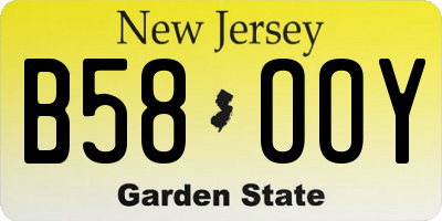 NJ license plate B58OOY