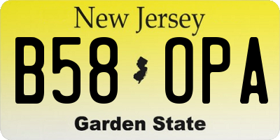 NJ license plate B58OPA