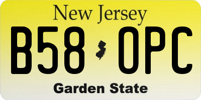 NJ license plate B58OPC