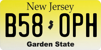 NJ license plate B58OPH