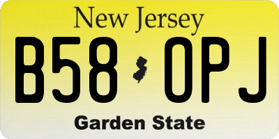 NJ license plate B58OPJ