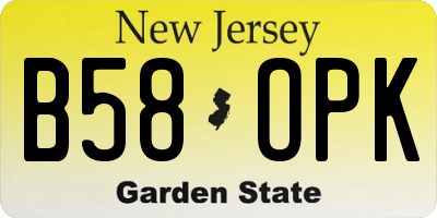 NJ license plate B58OPK