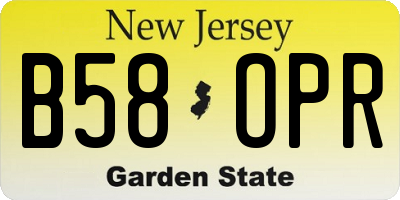NJ license plate B58OPR