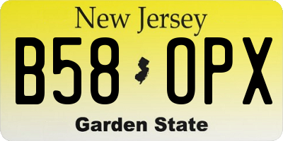NJ license plate B58OPX