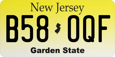 NJ license plate B58OQF