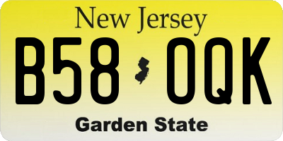 NJ license plate B58OQK