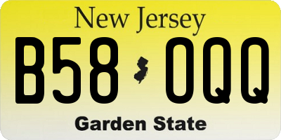 NJ license plate B58OQQ