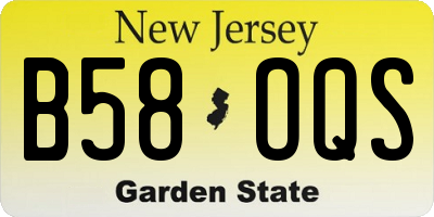 NJ license plate B58OQS