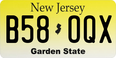 NJ license plate B58OQX