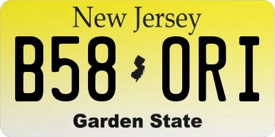 NJ license plate B58ORI