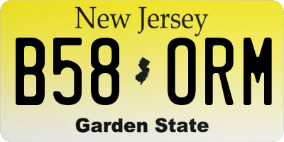 NJ license plate B58ORM