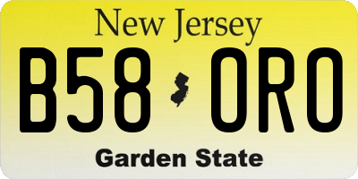 NJ license plate B58ORO