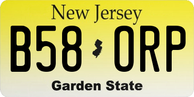 NJ license plate B58ORP