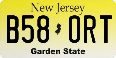NJ license plate B58ORT