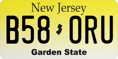 NJ license plate B58ORU