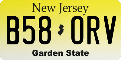 NJ license plate B58ORV