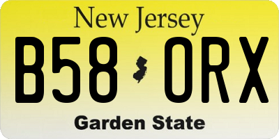 NJ license plate B58ORX