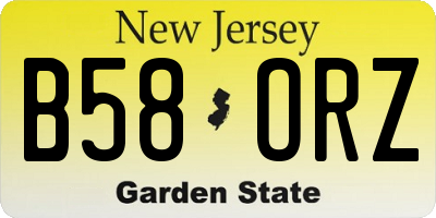 NJ license plate B58ORZ