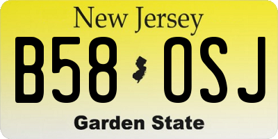 NJ license plate B58OSJ