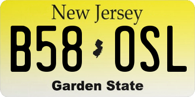 NJ license plate B58OSL