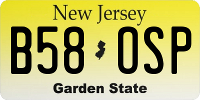 NJ license plate B58OSP