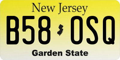 NJ license plate B58OSQ