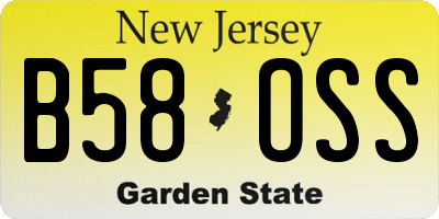 NJ license plate B58OSS