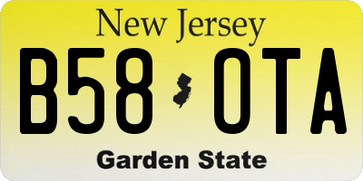 NJ license plate B58OTA