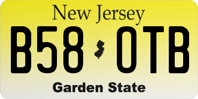 NJ license plate B58OTB