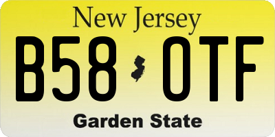 NJ license plate B58OTF