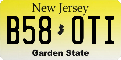 NJ license plate B58OTI