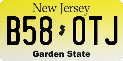 NJ license plate B58OTJ