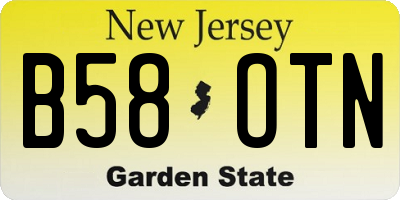 NJ license plate B58OTN