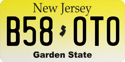 NJ license plate B58OTO