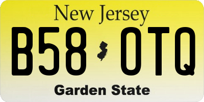 NJ license plate B58OTQ