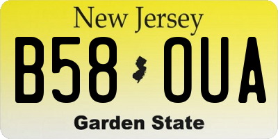 NJ license plate B58OUA