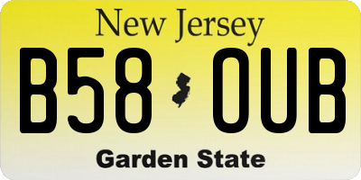 NJ license plate B58OUB